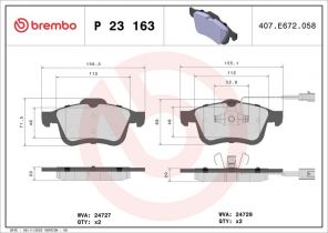 Brembo P 23 163 - Brzdové platničky -