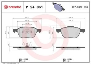 Brembo P 24 061X - Brzdové platničky -