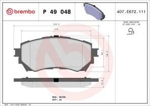Brembo P 49 048 - Brzdové platničky -