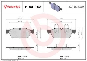 Brembo P 50 102X - Brzdové platničky -