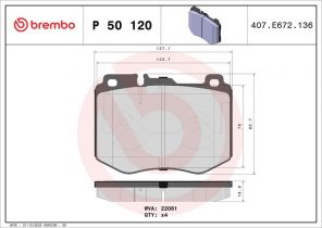 Brembo P 50 120 - Brzdové platničky -