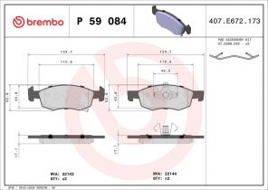 Brembo P 59 084 - Brzdové platničky -