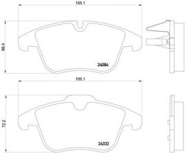 Brembo P 61 106 - Brzdové platničky -