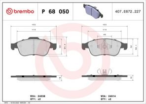 Brembo P 68 050X - Brzdové platničky -