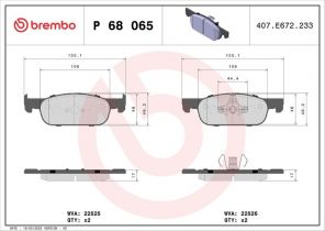 Brembo P 68 065 - Brzdové platničky -
