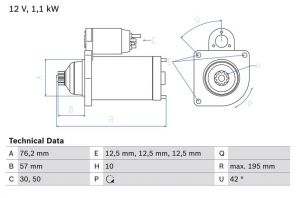 Bosch 0 986 020 330 - Štartér