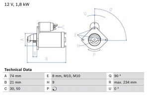 Bosch 0 986 021 230 - Štartér