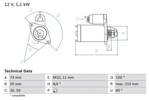 Bosch 0 986 021 550 - Štartér