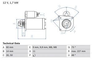 Bosch 0 986 023 050 - Štartér