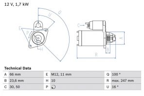 Bosch 0 986 024 030 - Štartér