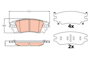 TRW GDB4459 - Brzdové platničky -