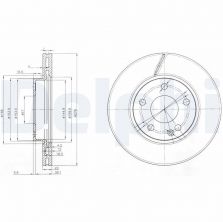 Delphi BG3845C - Brzdový kotúč