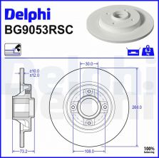 Delphi BG9053RSC - Brzdový kotúč -