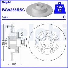 Delphi BG9268RSC - Brzdový kotúč -