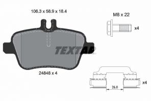 Textar 2484805 - Brzdové platničky -