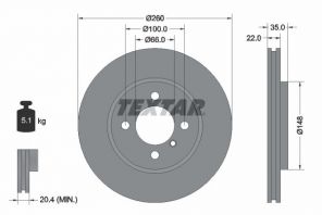 Textar 92026503 - Brzdový kotúč -