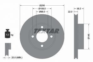 Textar 92054200 - Brzdový kotúč -