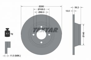 Textar 92060400 - Brzdový kotúč -