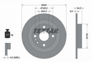 Textar 92061700 - Brzdový kotúč -