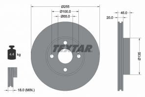 Textar 92096800 - Brzdový kotúč -