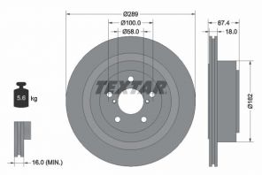 Textar 92173603 - Brzdový kotúč -