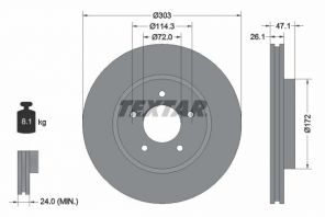 Textar 92197703 - Brzdový kotúč -