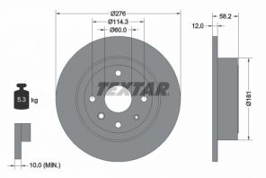 Textar 92225103 - Brzdový kotúč -