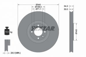 Textar 92256903 - Brzdový kotúč -