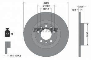 Textar 92267303 - Brzdový kotúč -