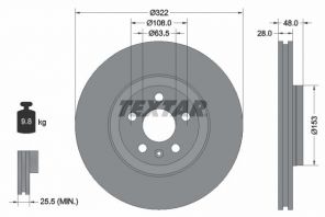 Textar 92287405 - Brzdový kotúč -