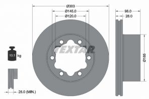 Textar 92295303 - Brzdový kotúč -