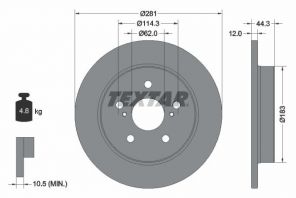 Textar 92301403 - Brzdový kotúč -