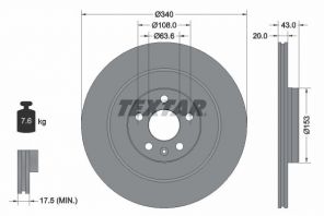 Textar 92304503 - Brzdový kotúč -