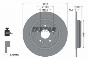 Textar 92306103 - Brzdový kotúč -