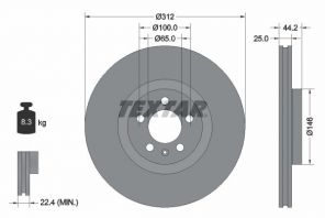 Textar 92306405 - Brzdový kotúč -