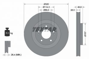 Textar 92306503 - Brzdový kotúč -