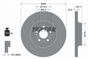 Textar 92307005 - Brzdový kotúč -