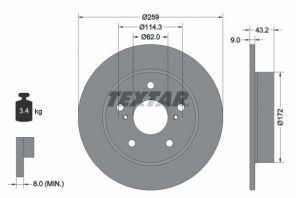Textar 92308303 - Brzdový kotúč -