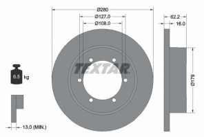 Textar 92308500 - Brzdový kotúč -