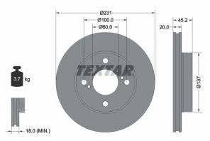 Textar 92309403 - Brzdový kotúč -