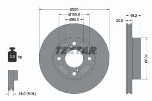 Textar 92314003 - Brzdový kotúč -