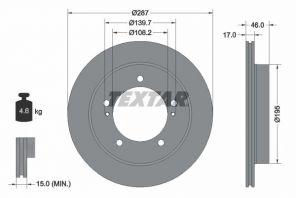 Textar 92314103 - Brzdový kotúč -