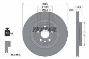 Textar 92314305 - Brzdový kotúč -