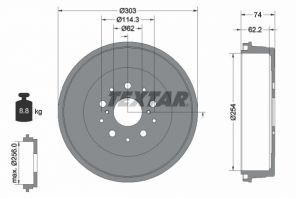 Textar 94038600 - Brzdový bubon -