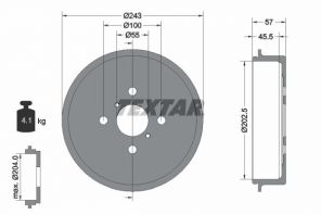 Textar 94045200 - Brzdový bubon -