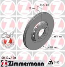 Zimmermann 100.1242.20 - Brzdový kotúč -