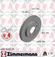 Zimmermann 400.3602.20 - Brzdový kotúč -