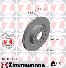 Zimmermann 600.3233.20 - Brzdový kotúč -