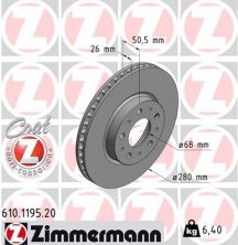 Zimmermann 610.1195.20 - Brzdový kotúč -