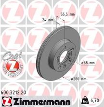 Zimmermann 600.3212.20 - Brzdový kotúč -